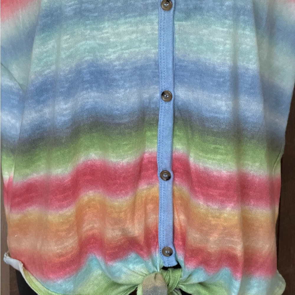 For The Republic Bright Striped Button-Up Women's Top - Picture 3 of 11